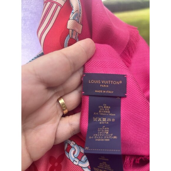 🔥NEW LOUIS VUITTON Silk Bejeweled Square Scarf ✨HOT GIFT❤️ GERNADINE Box / Bag - Picture 10 of 11